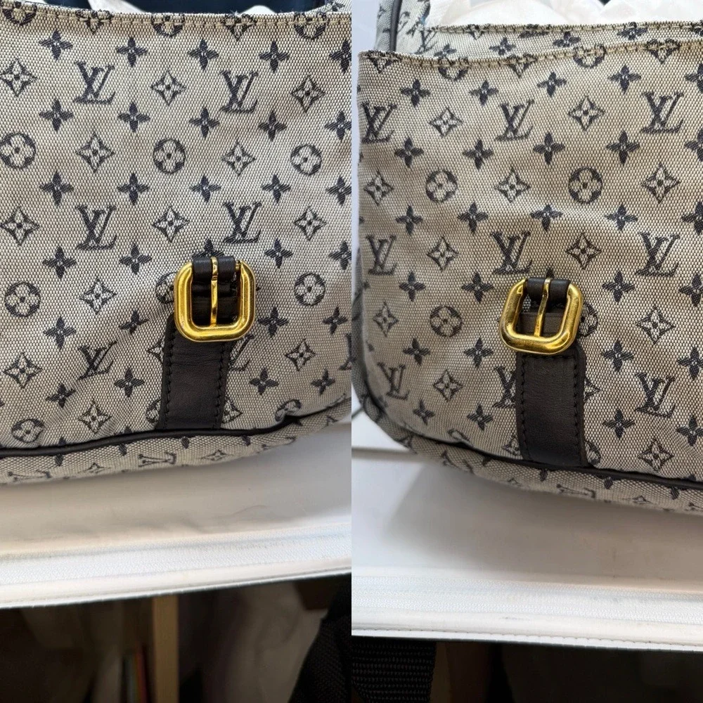 Louis Vuitton Blue Monogram Mini Lin Sac Maman 2003 Messenger Diaper Bag